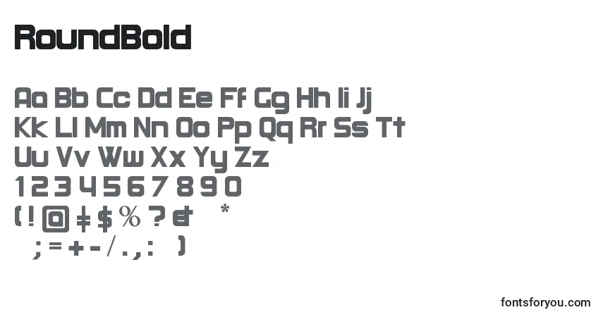 RoundBold-fontti – aakkoset, numerot, erikoismerkit