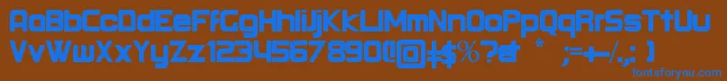 Czcionka RoundBold – niebieskie czcionki na brązowym tle