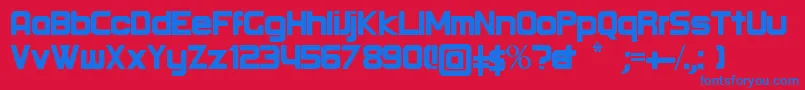 フォントRoundBold – 赤い背景に青い文字