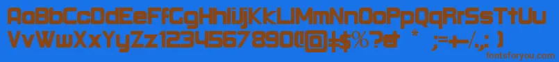 RoundBold Font – Brown Fonts on Blue Background