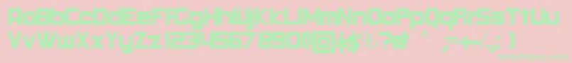 RoundBold-Schriftart – Grüne Schriften auf rosa Hintergrund