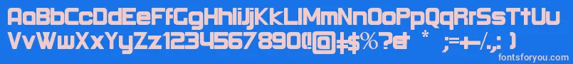 フォントRoundBold – ピンクの文字、青い背景