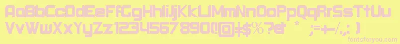 RoundBold-Schriftart – Rosa Schriften auf gelbem Hintergrund