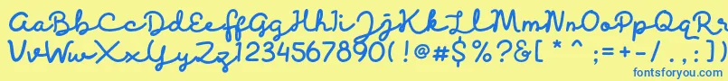 Discobaby Font – Blue Fonts on Yellow Background