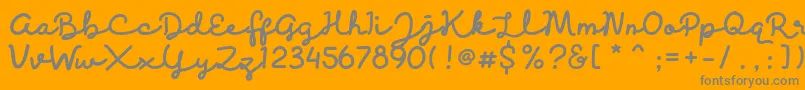 Discobaby-Schriftart – Graue Schriften auf orangefarbenem Hintergrund