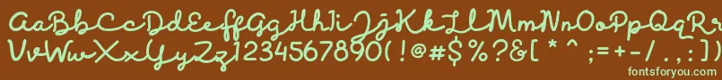 Discobaby Font – Green Fonts on Brown Background