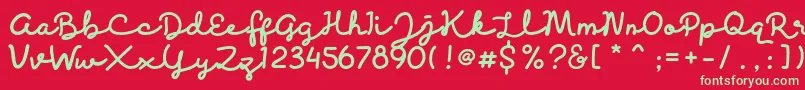 Discobaby Font – Green Fonts on Red Background