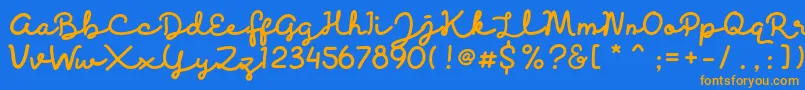 Discobaby Font – Orange Fonts on Blue Background