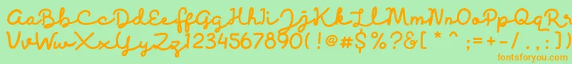 Discobaby Font – Orange Fonts on Green Background