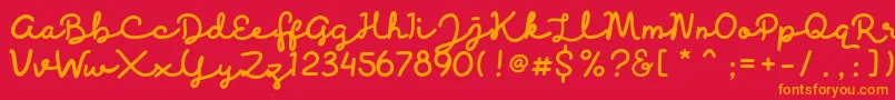 Discobaby Font – Orange Fonts on Red Background