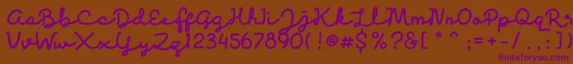 Discobaby Font – Purple Fonts on Brown Background