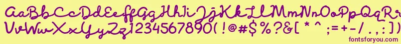 Discobaby Font – Purple Fonts on Yellow Background