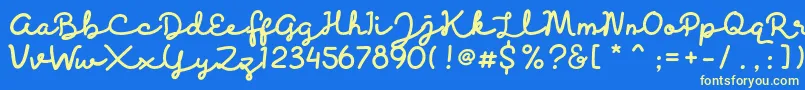 Discobaby Font – Yellow Fonts on Blue Background