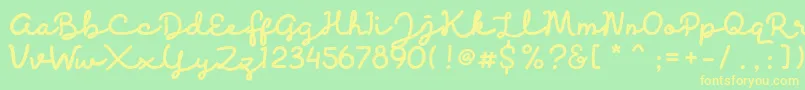 Discobaby-fontti – keltaiset fontit vihreällä taustalla
