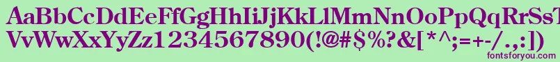 AgcenturionBold Font – Purple Fonts on Green Background