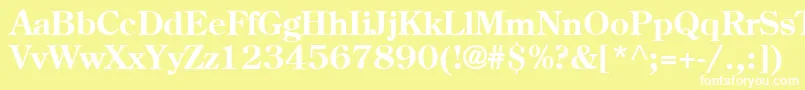 フォントAgcenturionBold – 黄色い背景に白い文字
