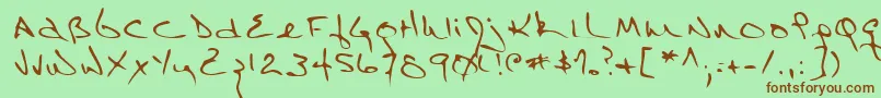 Lehn086 Font – Brown Fonts on Green Background