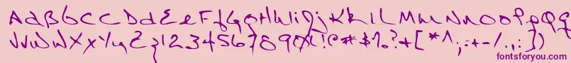 Lehn086 Font – Purple Fonts on Pink Background