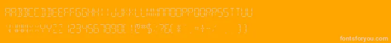 Sfdigitalreadout Light-Schriftart – Rosa Schriften auf orangefarbenem Hintergrund