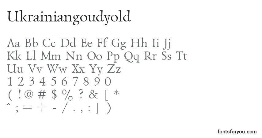 Schriftart Ukrainiangoudyold – Alphabet, Zahlen, spezielle Symbole