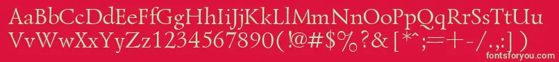 フォントUkrainiangoudyold – 赤い背景に緑の文字