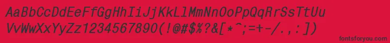 Mnc58C Font – Black Fonts on Red Background