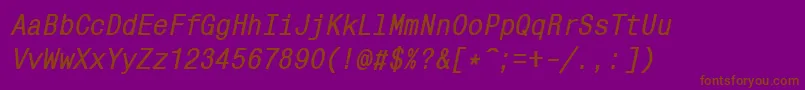 Mnc58C Font – Brown Fonts on Purple Background