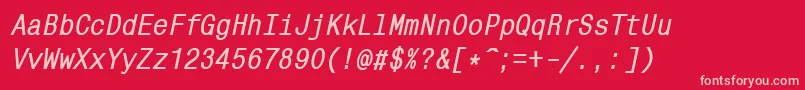 Mnc58C Font – Pink Fonts on Red Background