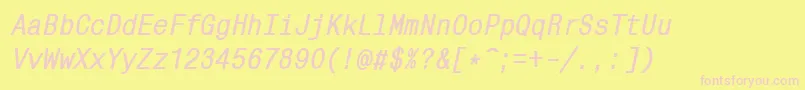 Mnc58C Font – Pink Fonts on Yellow Background