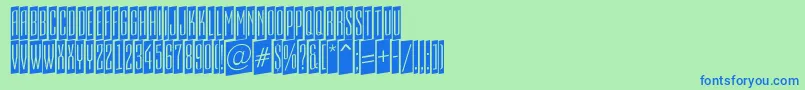 EmpirialcmupRegular-Schriftart – Blaue Schriften auf grünem Hintergrund