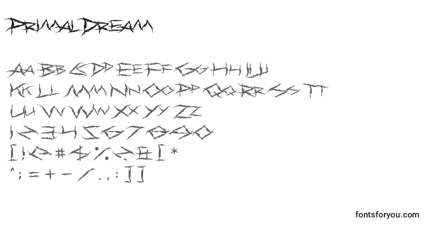 Fuente PrimalDream - alfabeto, números, caracteres especiales