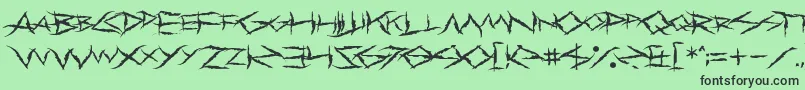 フォントPrimalDream – 緑の背景に黒い文字