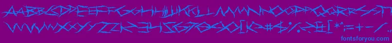 PrimalDream Font – Blue Fonts on Purple Background