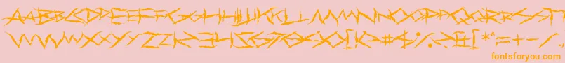 PrimalDream-Schriftart – Orangefarbene Schriften auf rosa Hintergrund