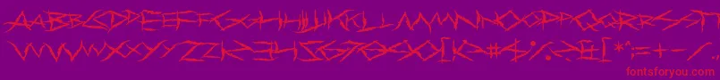 フォントPrimalDream – 紫の背景に赤い文字