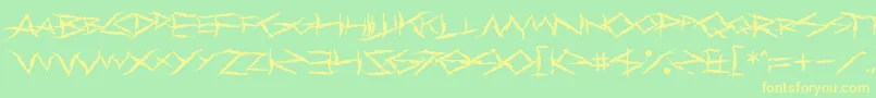 PrimalDream Font – Yellow Fonts on Green Background