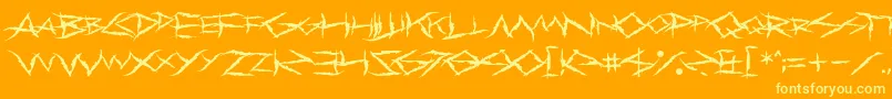 PrimalDream Font – Yellow Fonts on Orange Background