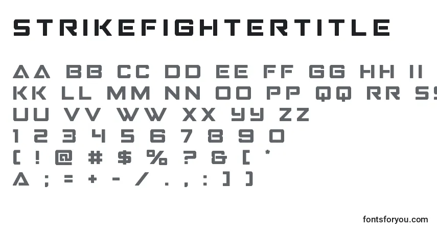 Шрифт Strikefightertitle – алфавит, цифры, специальные символы