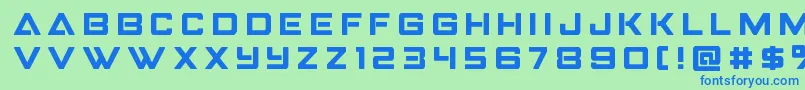 Strikefightertitle Font – Blue Fonts on Green Background