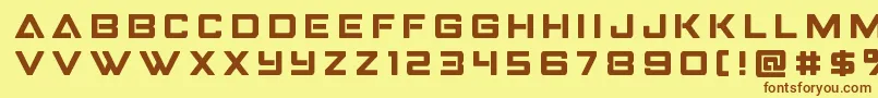 Strikefightertitle Font – Brown Fonts on Yellow Background