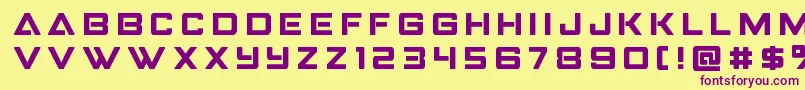 Strikefightertitle Font – Purple Fonts on Yellow Background