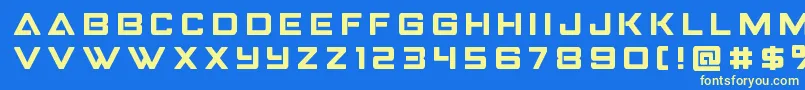 Strikefightertitle Font – Yellow Fonts on Blue Background