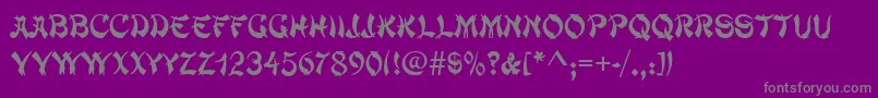 MacaoRegular-Schriftart – Graue Schriften auf violettem Hintergrund