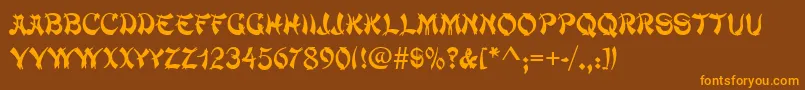 MacaoRegular Font – Orange Fonts on Brown Background