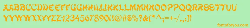 MacaoRegular Font – Orange Fonts on Green Background