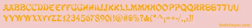 MacaoRegular Font – Orange Fonts on Pink Background