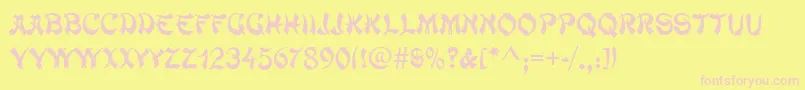 MacaoRegular Font – Pink Fonts on Yellow Background