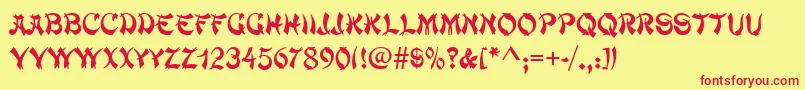 MacaoRegular Font – Red Fonts on Yellow Background