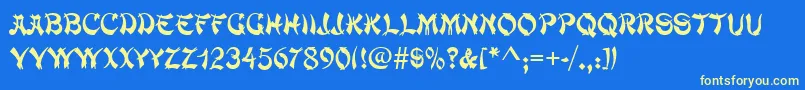 MacaoRegular Font – Yellow Fonts on Blue Background