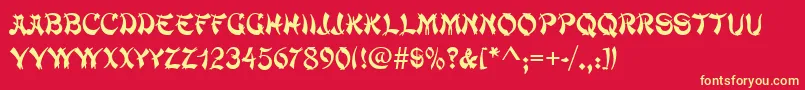 MacaoRegular Font – Yellow Fonts on Red Background